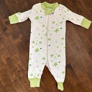 Hanna Anderson green stars 0-3 month onesie